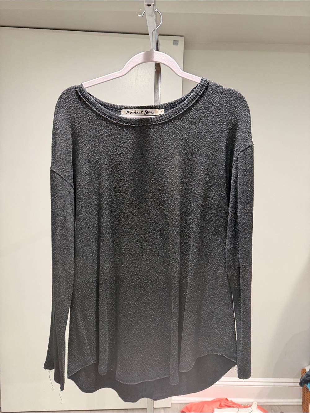 Michael Stars Dark Charcoal Long-Sleeve Crew Knit Top